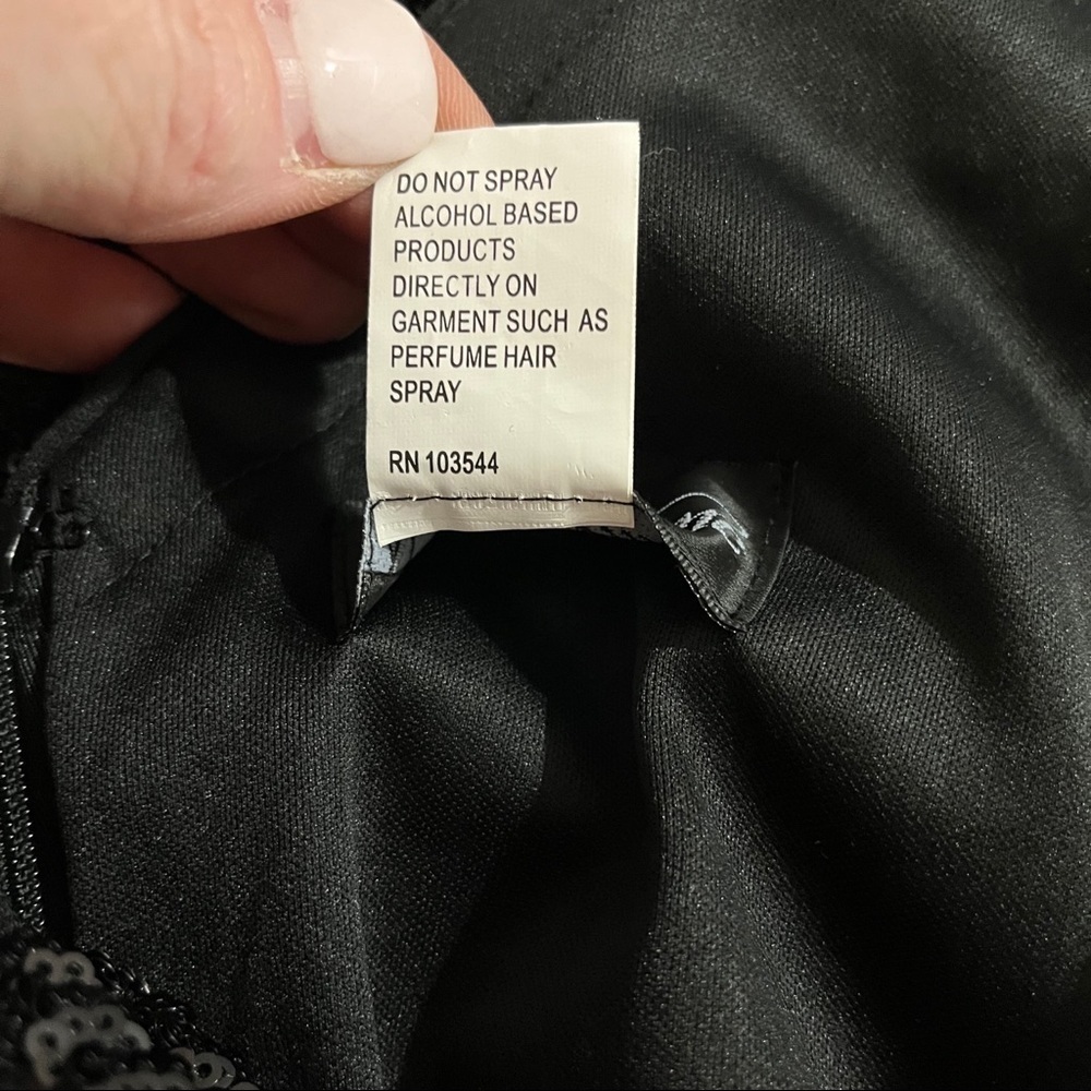 La Femme Short Sequin Party Cocktail Dress Black Size 8 Prom Homecoming Wedding - Picture 10 of 10